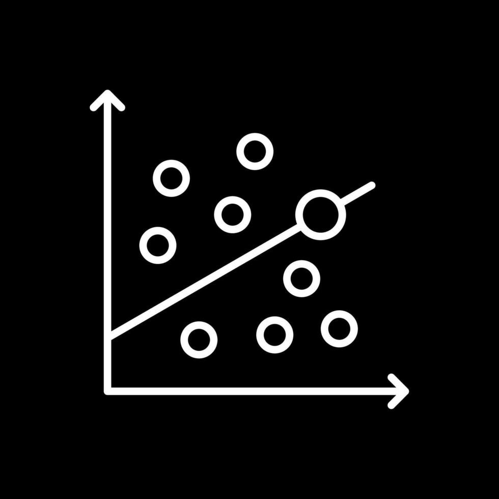 Scatter Graph Line Inverted Icon Design vector