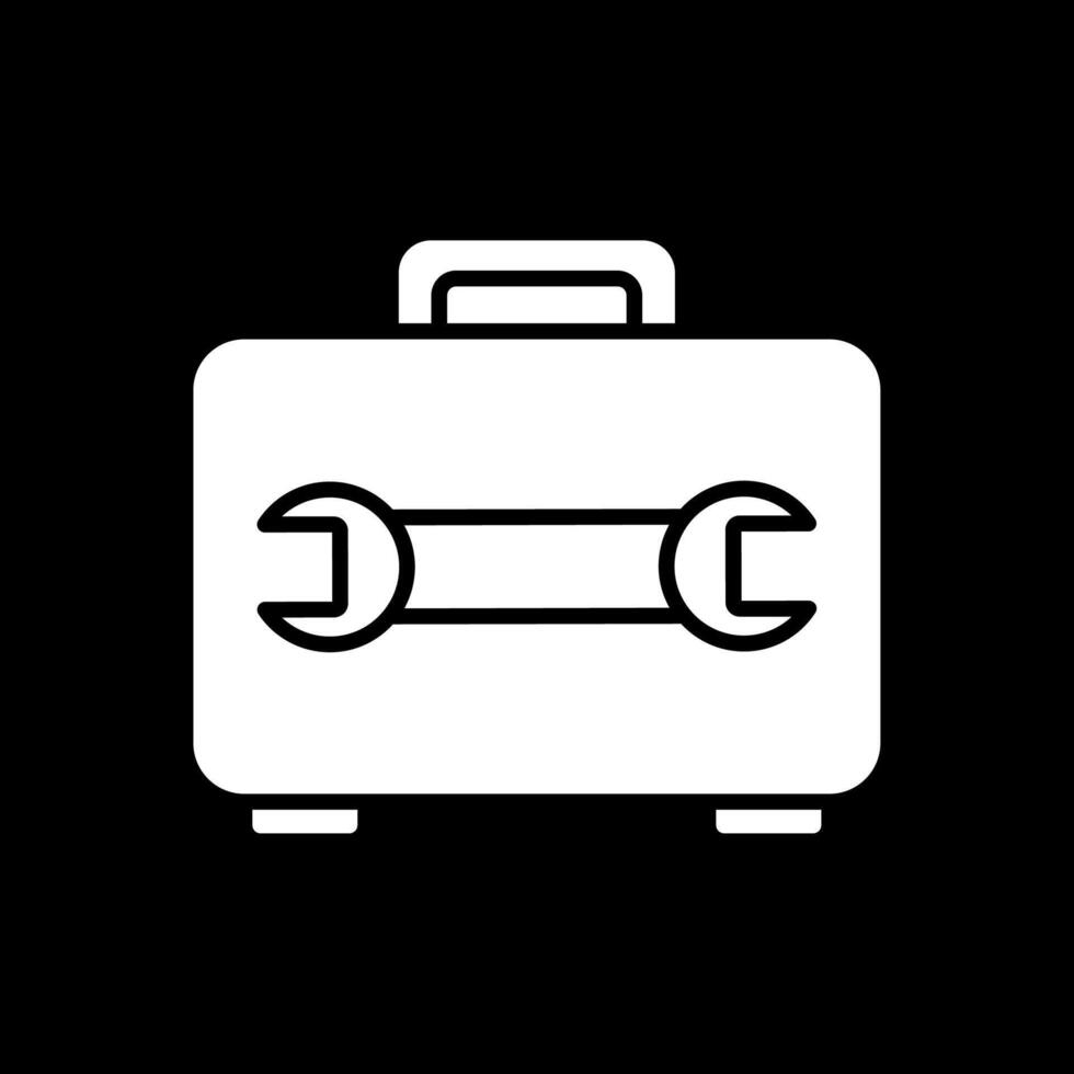 Toolbox Glyph Inverted Icon Design vector