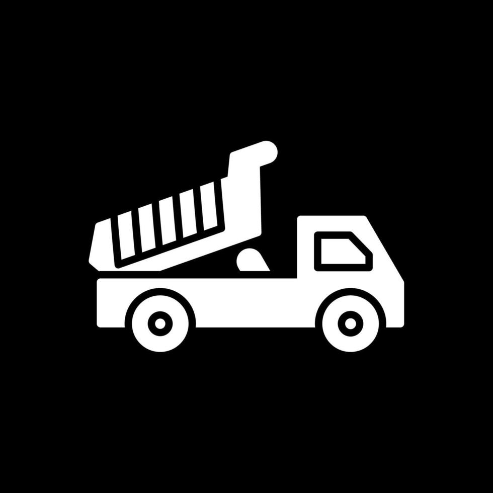 Tipper Glyph Inverted Icon Design vector