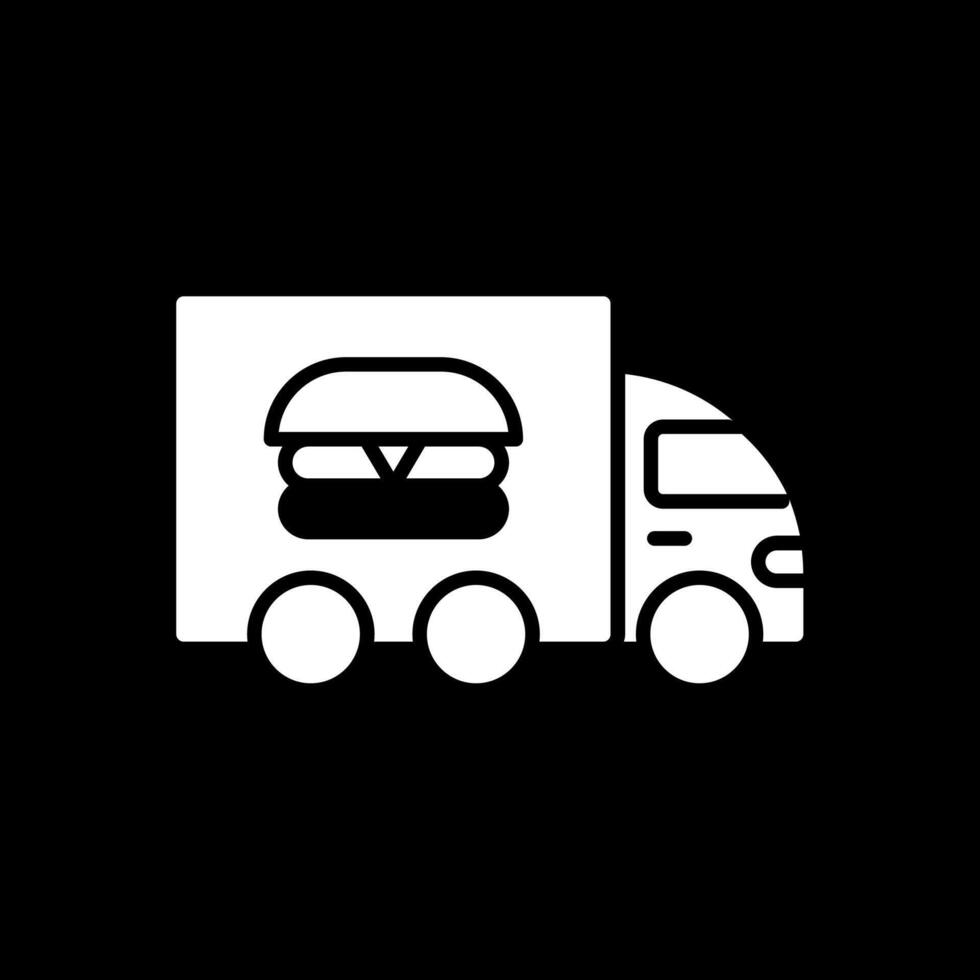 Food Truck Glyph Inverted Icon Design vector