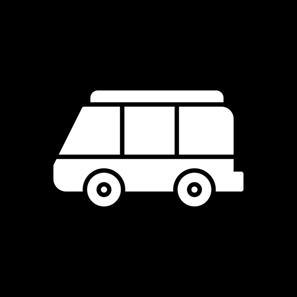 Minibus Glyph Inverted Icon Design vector
