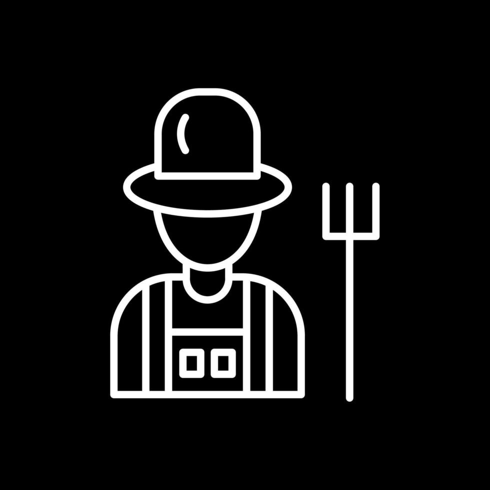 granjero masculino línea invertido icono diseño vector