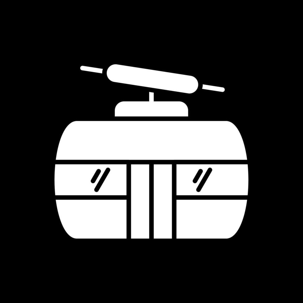 Cableway Glyph Inverted Icon Design vector