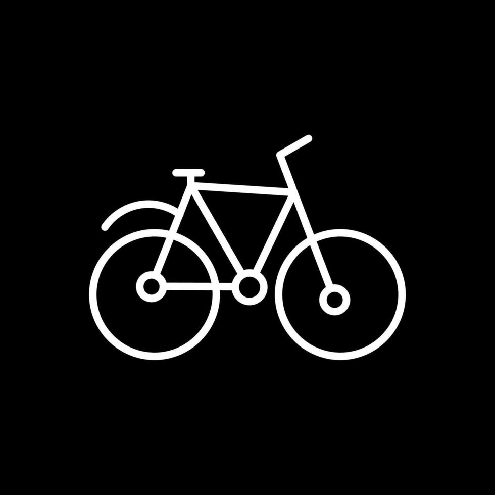 Bicycle Line Inverted Icon Design vector