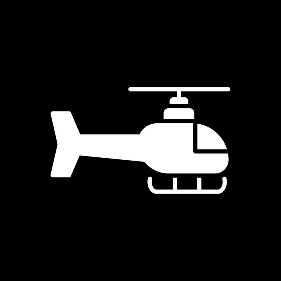 Helicopter Glyph Inverted Icon Design vector