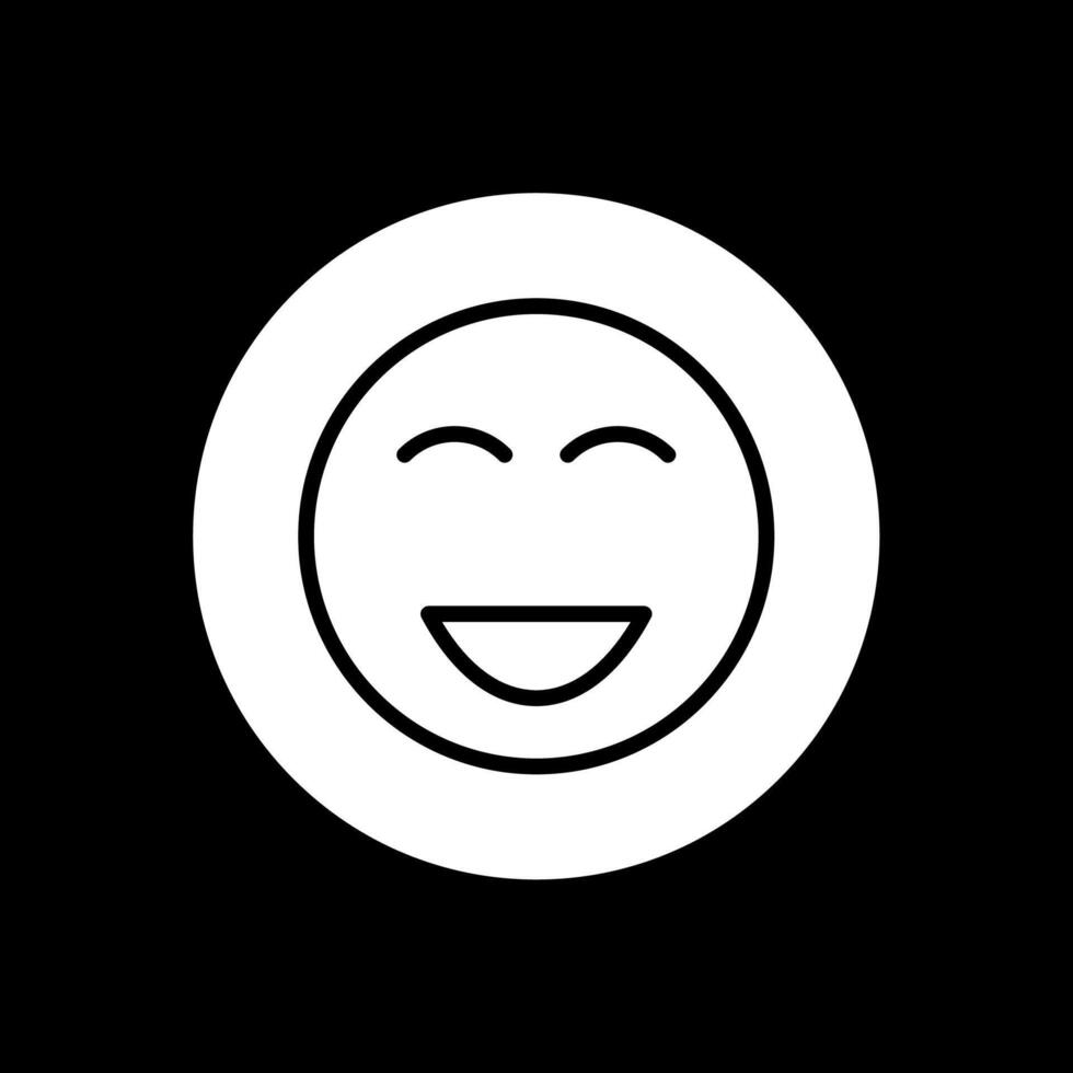 Happy Glyph Inverted Icon Design vector