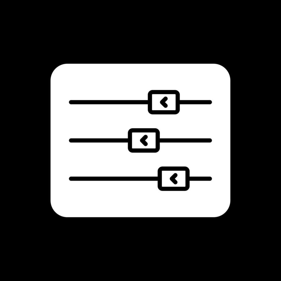 Sliders Glyph Inverted Icon Design vector