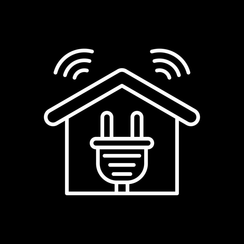 Smart Home Line Inverted Icon Design vector