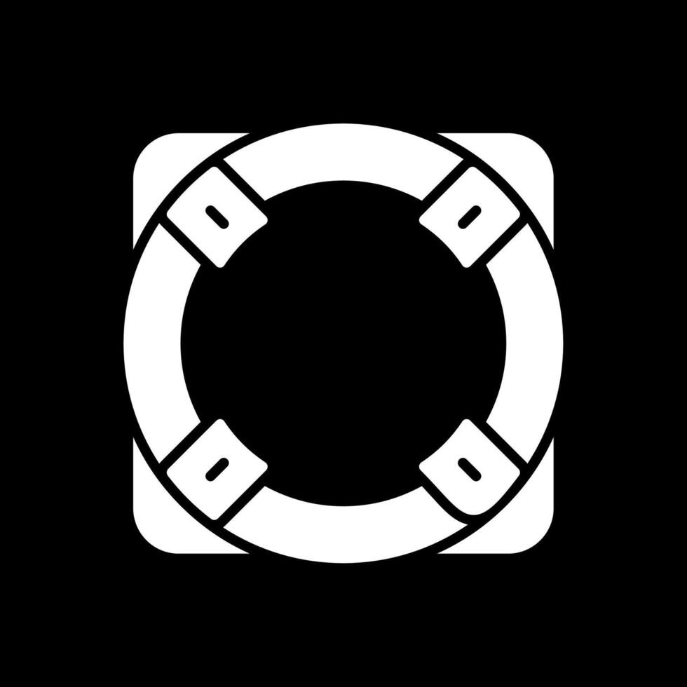Life Ring Glyph Inverted Icon Design vector
