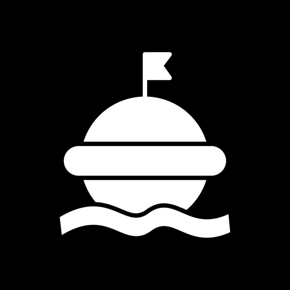 Buoy Glyph Inverted Icon Design vector