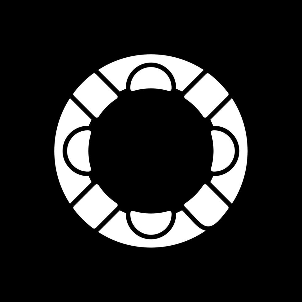 Rubber Ring Glyph Inverted Icon Design vector