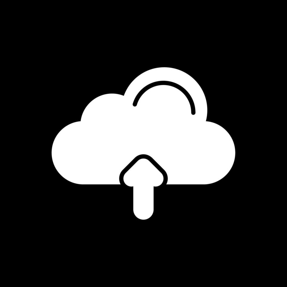 Cloud Glyph Inverted Icon Design vector