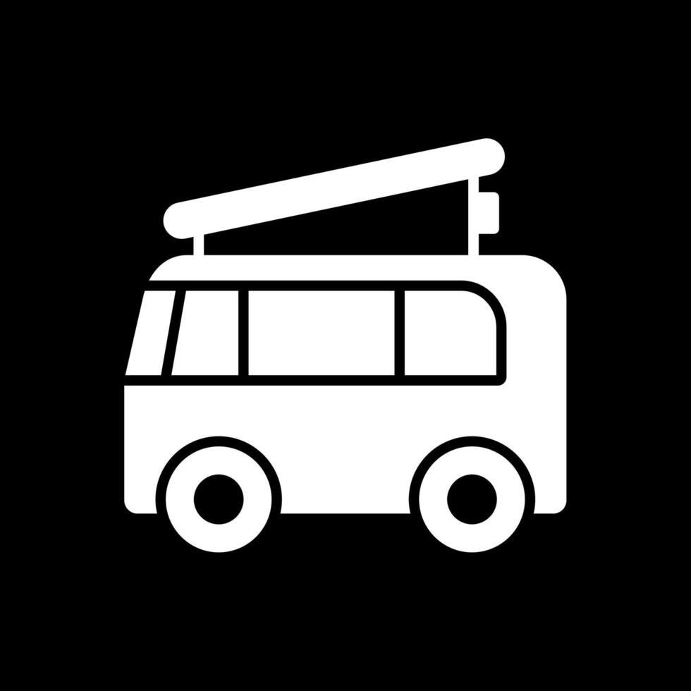 Camper Van Glyph Inverted Icon Design vector