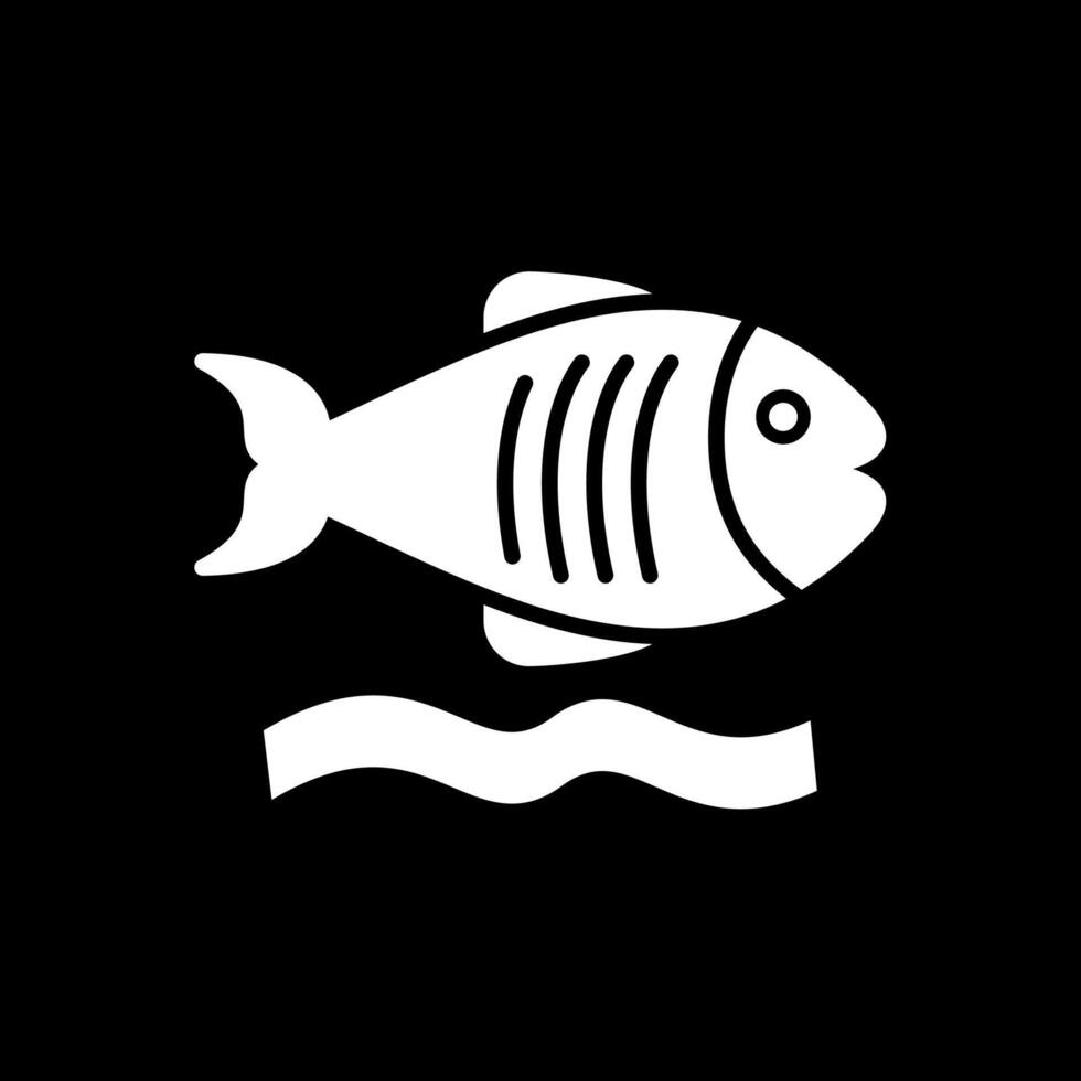 Flounder Glyph Inverted Icon Design vector