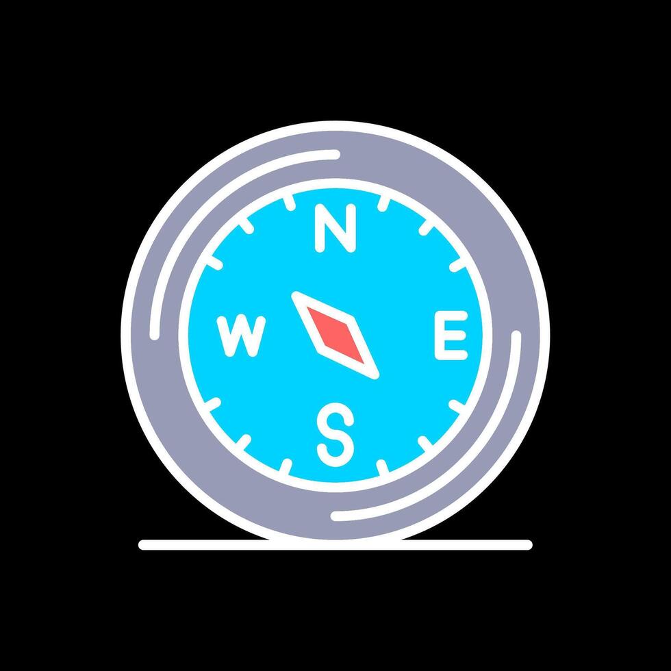 Compass Line Inverted Icon Design vector