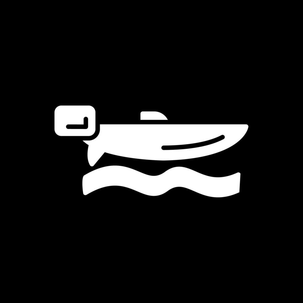 Speed Boat Glyph Inverted Icon Design vector