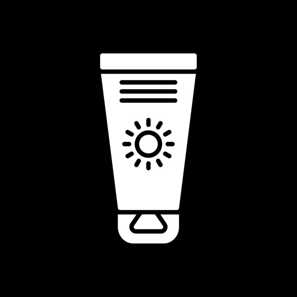 Sun Cream Glyph Inverted Icon Design vector