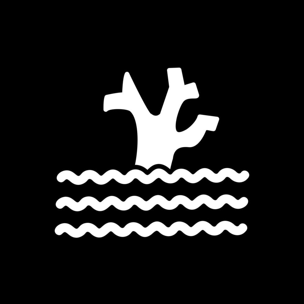 Flood Glyph Inverted Icon Design vector
