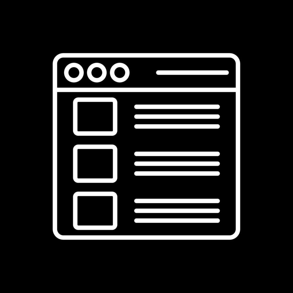Window Page Line Inverted Icon Design vector
