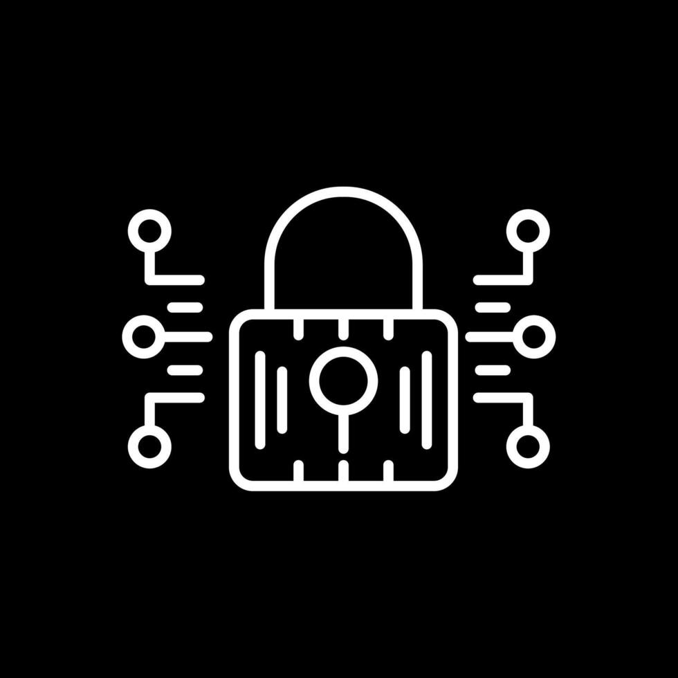 Internet seguridad línea invertido icono diseño vector