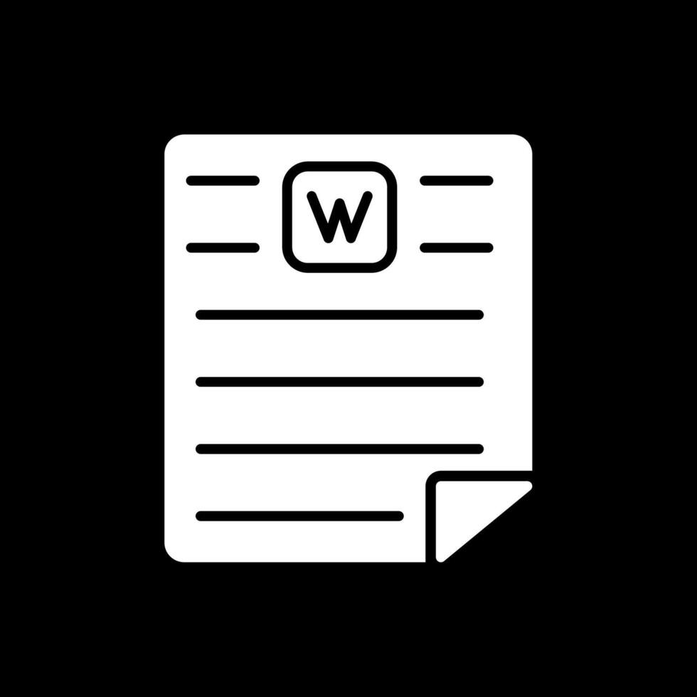 Word Glyph Inverted Icon Design vector