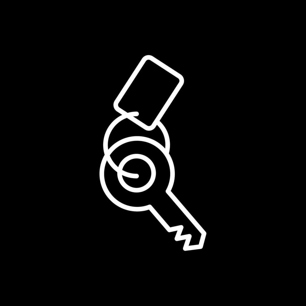 Keychain Line Inverted Icon Design vector