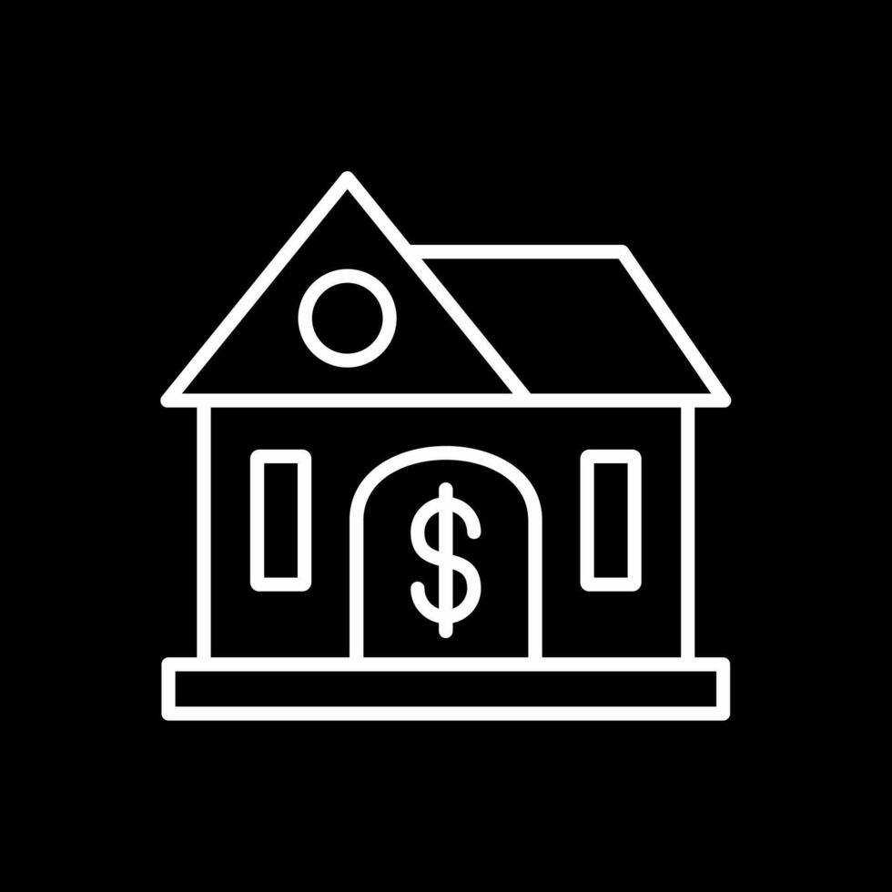 Buying Home Line Inverted Icon Design vector