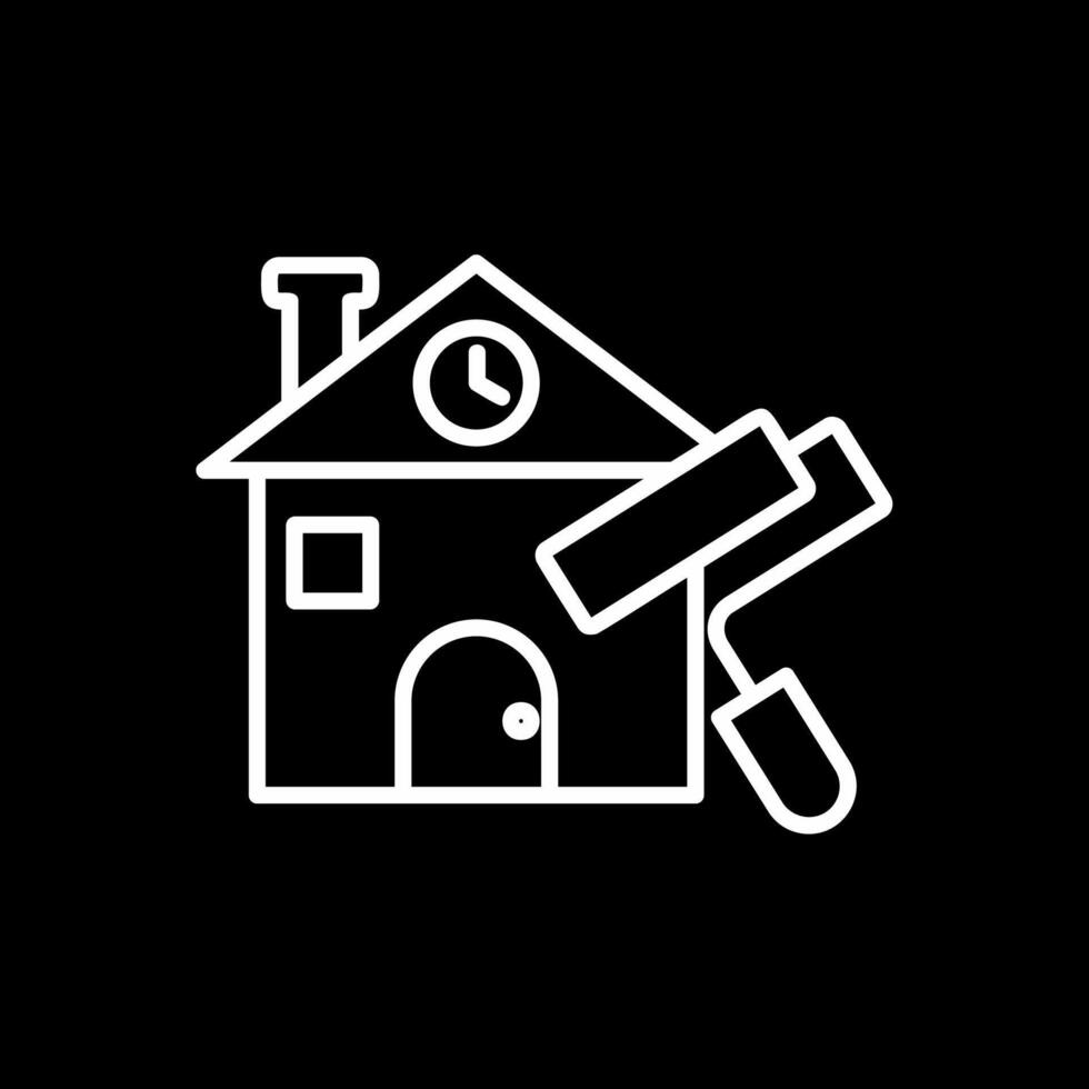 House Painting Line Inverted Icon Design vector