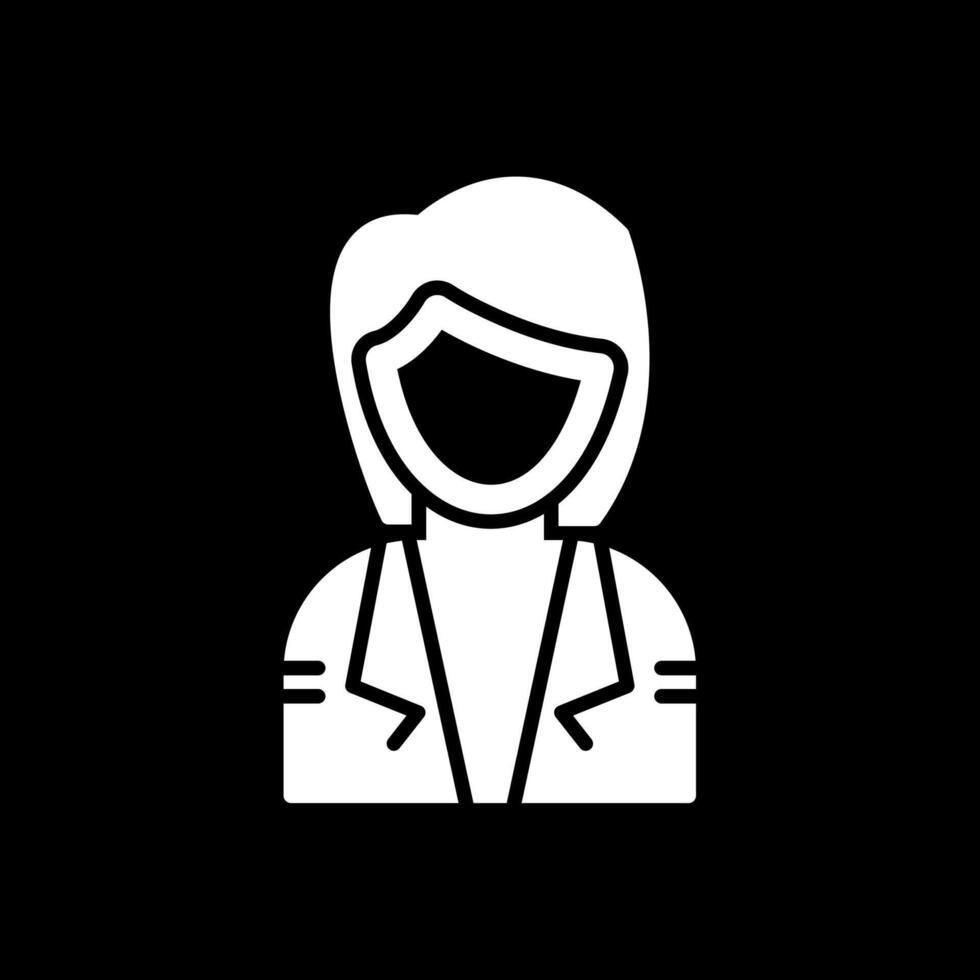 Stewardess Glyph Inverted Icon Design vector