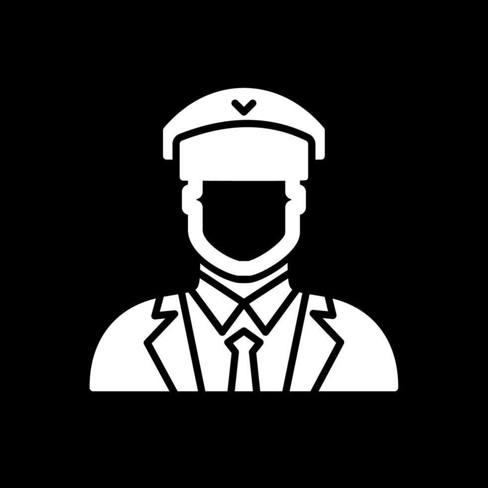 Pilot Glyph Inverted Icon Design vector