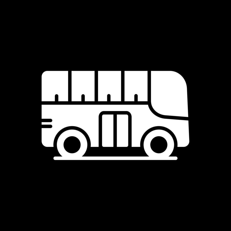 City Bus Glyph Inverted Icon Design vector