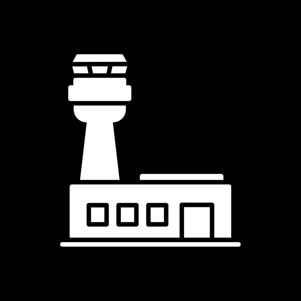 Airport Glyph Inverted Icon Design vector