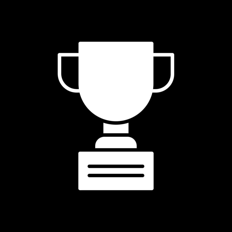 Trophy Glyph Inverted Icon Design vector