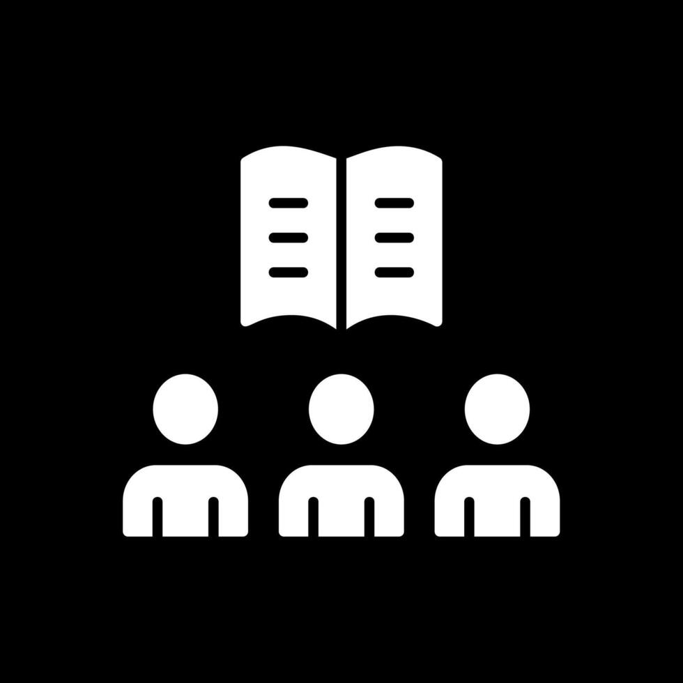 Team Learning Glyph Inverted Icon Design vector