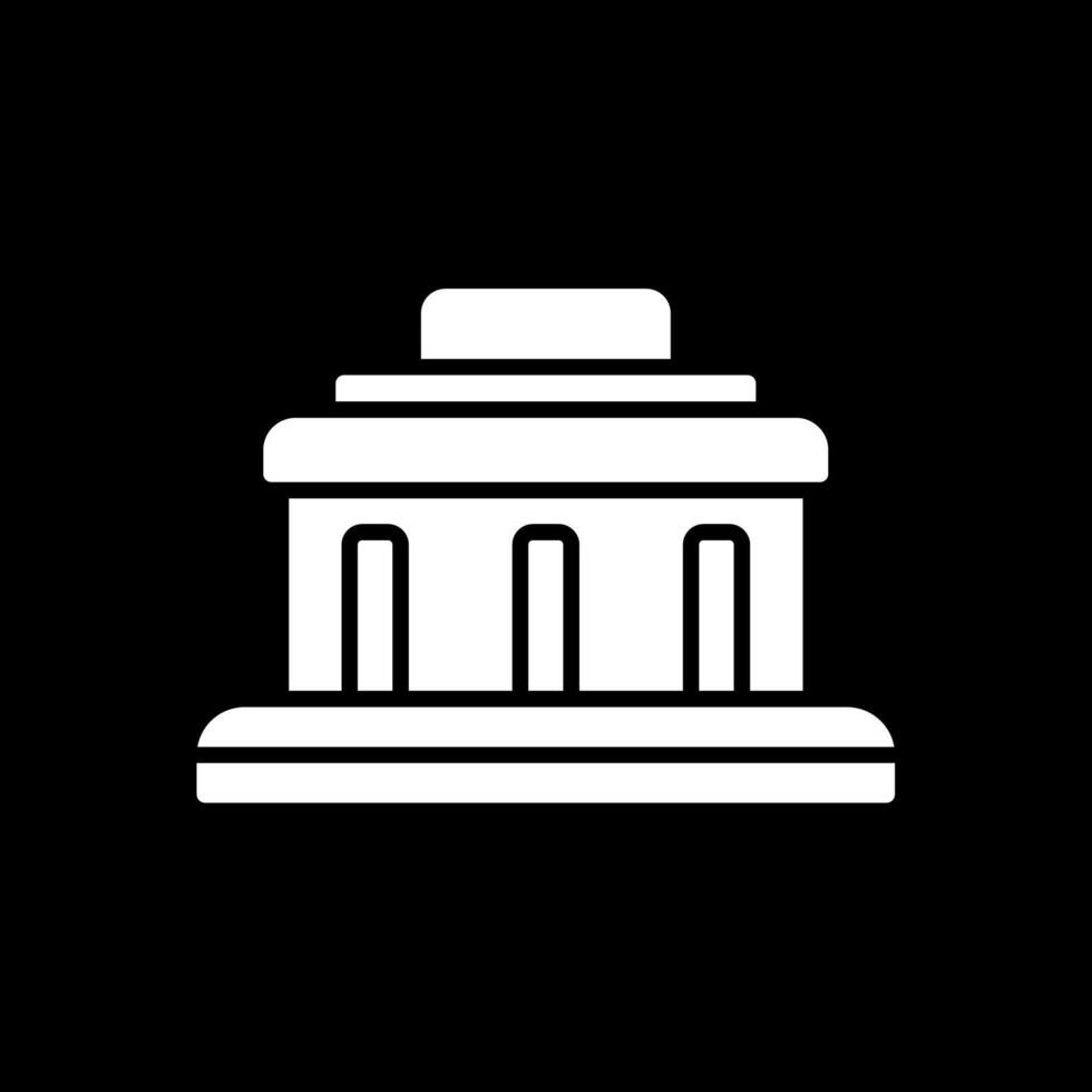 Museum Glyph Inverted Icon Design vector