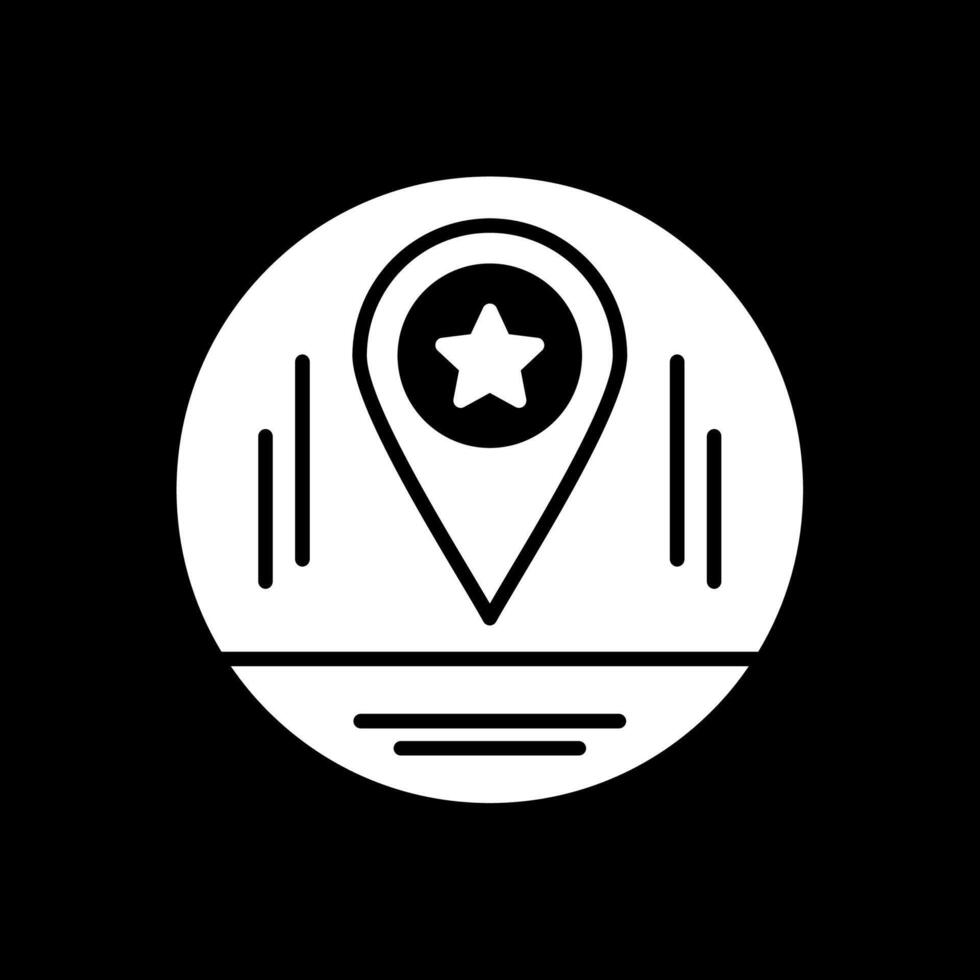 Map Marker Glyph Inverted Icon Design vector