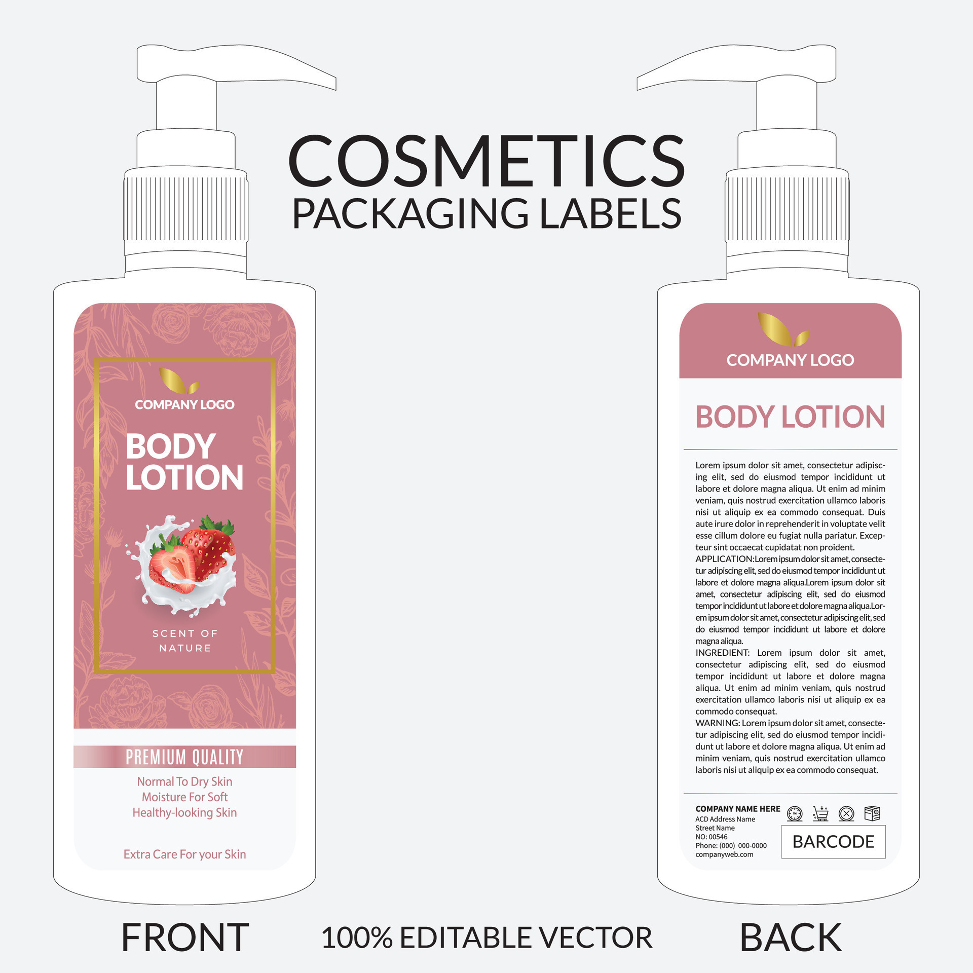 Shampoo label design, Conditioner Label Design, Body Lotion Label Design, Skin Care Packaging