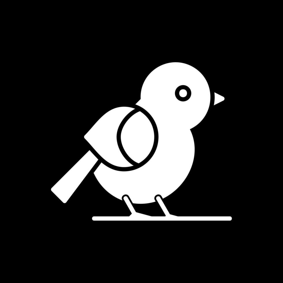 Bird Glyph Inverted Icon Design vector