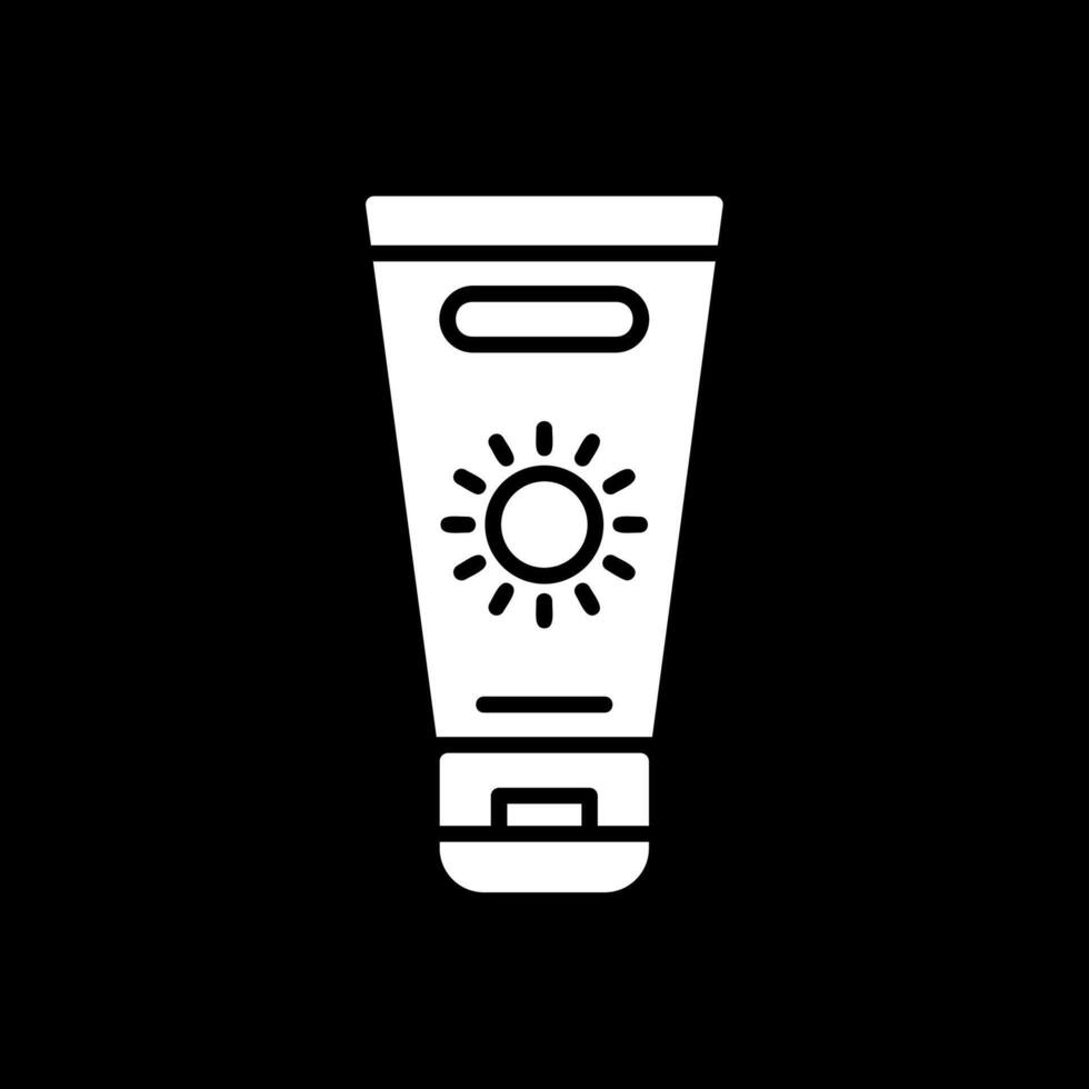 Sun Cream Glyph Inverted Icon Design vector