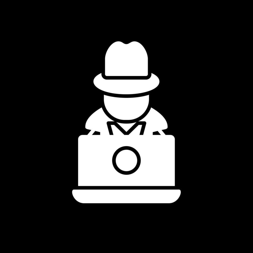 Hacker Glyph Inverted Icon Design vector