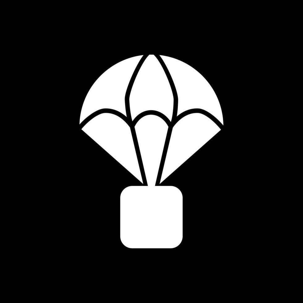 Parachute Glyph Inverted Icon Design vector