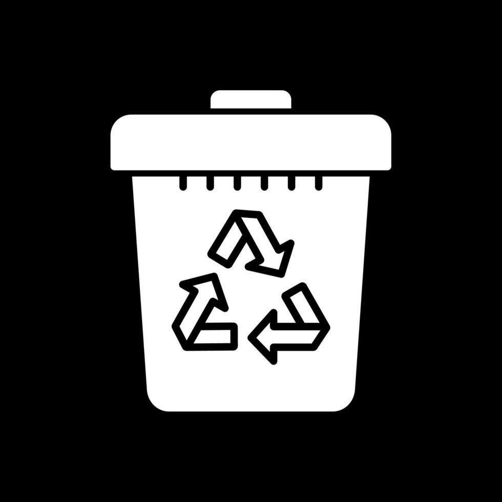 Recycle Bin Glyph Inverted Icon Design vector