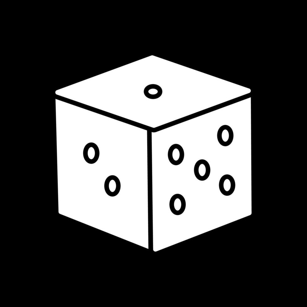 Dice Glyph Inverted Icon Design vector