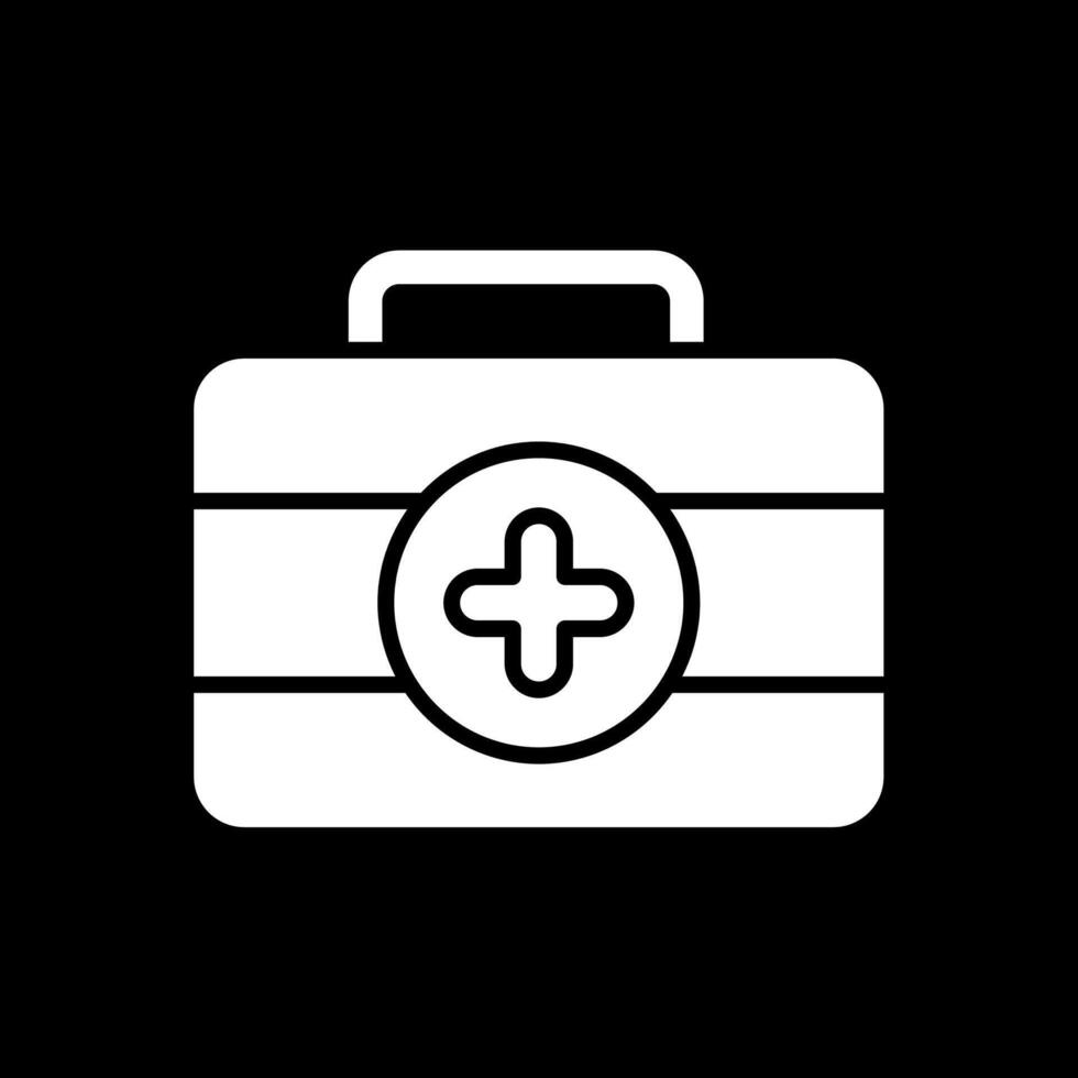 First Aid Kit Glyph Inverted Icon Design vector