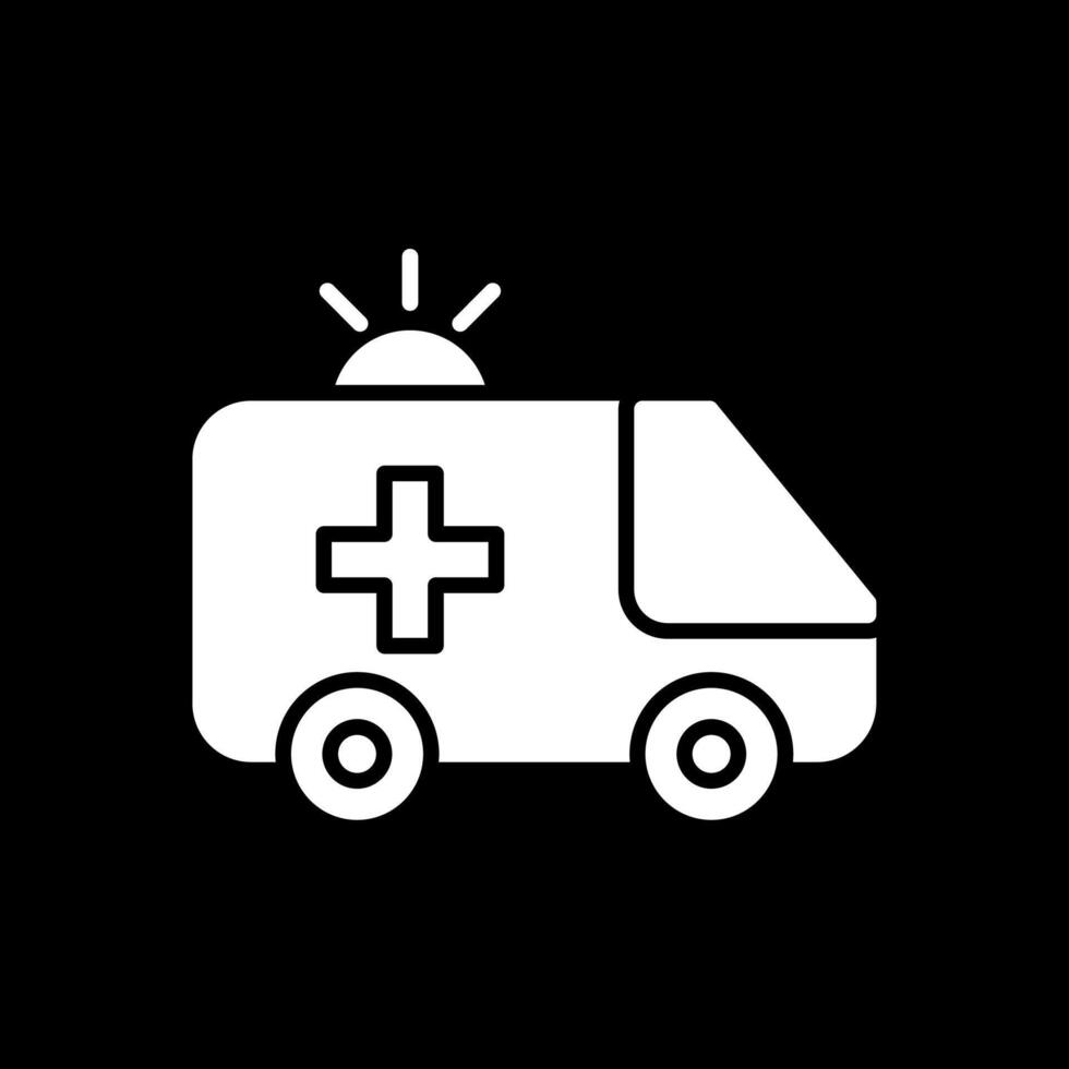 Ambulance Glyph Inverted Icon Design vector