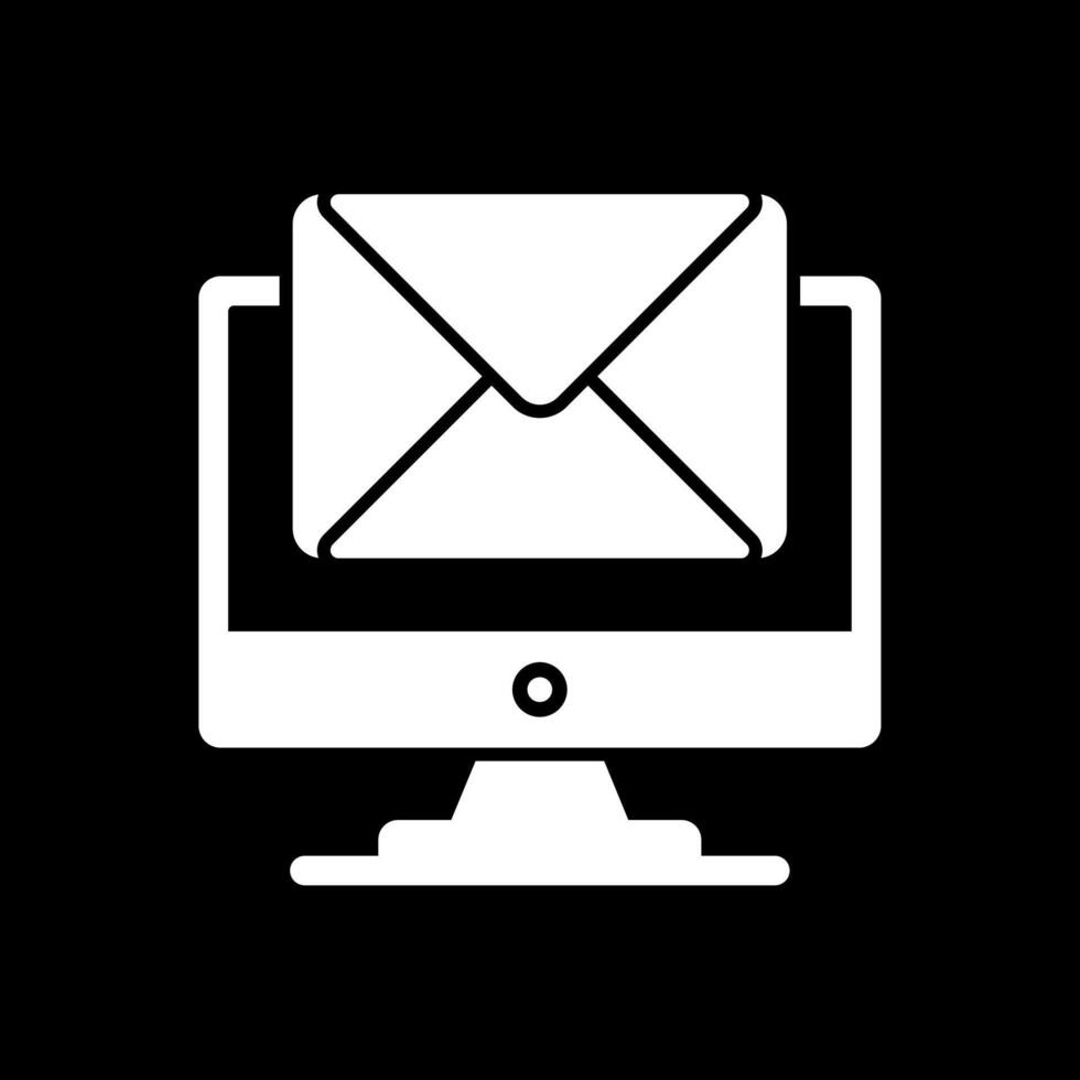 Mail Glyph Inverted Icon Design vector