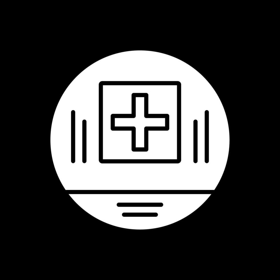 First Aid Symbol Glyph Inverted Icon Design vector