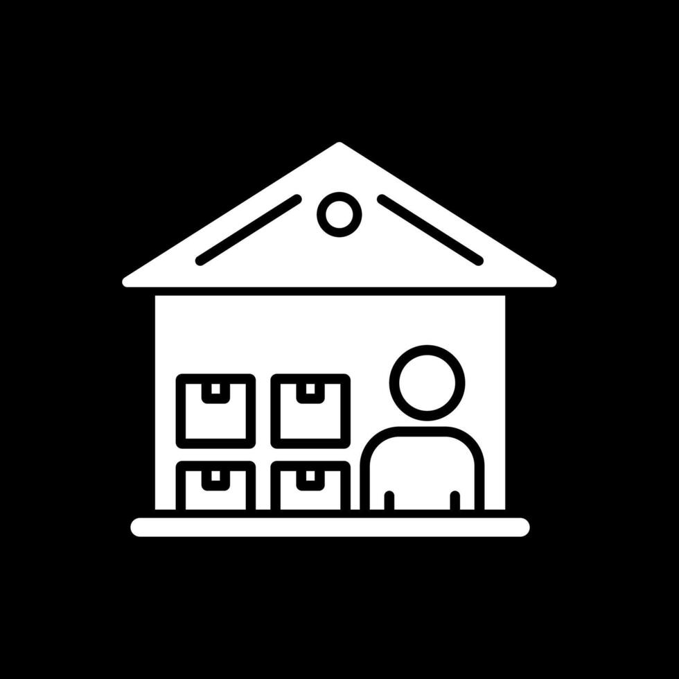 Warehouse Manager Glyph Inverted Icon Design vector