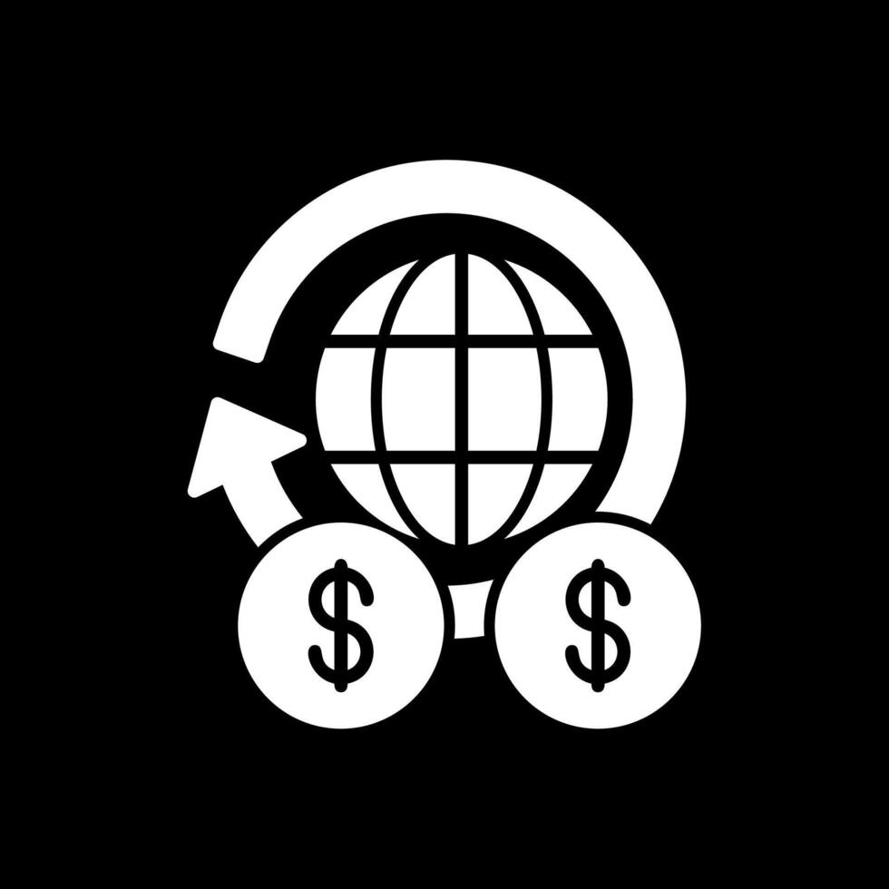 Global Finance Glyph Inverted Icon Design vector