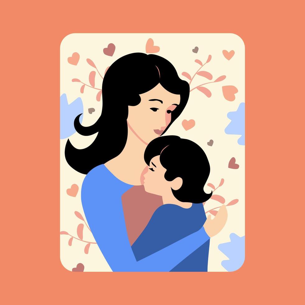 illustration of a Mother's Day greeting card. vector